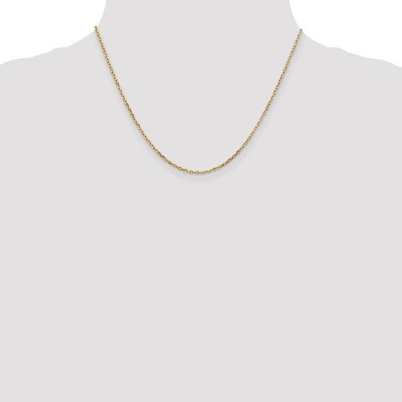 1.8mm, 14k Yellow Gold Diamond Cut Solid Cable Chain Necklace, 18 Inch - Picture 2 of 8